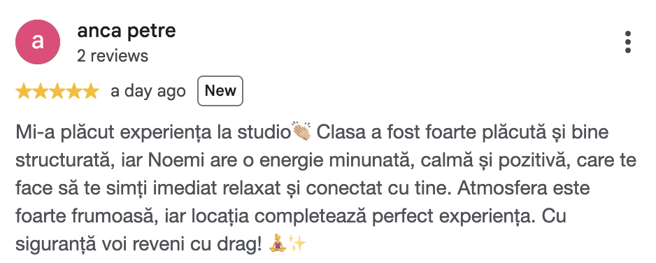 Recenzie Google de Anca Petre
