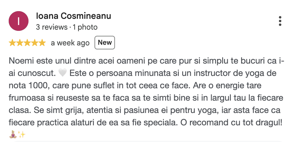 Recenzie Google de Ioana Cosmineanu