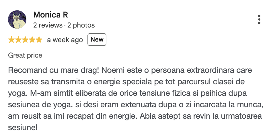 Recenzie Google de Monica R