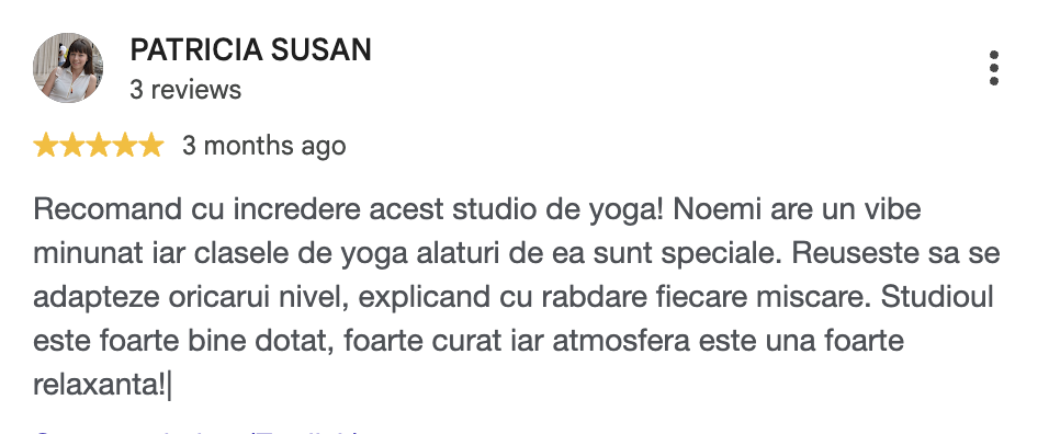 Recenzie Google de Patricia Susan